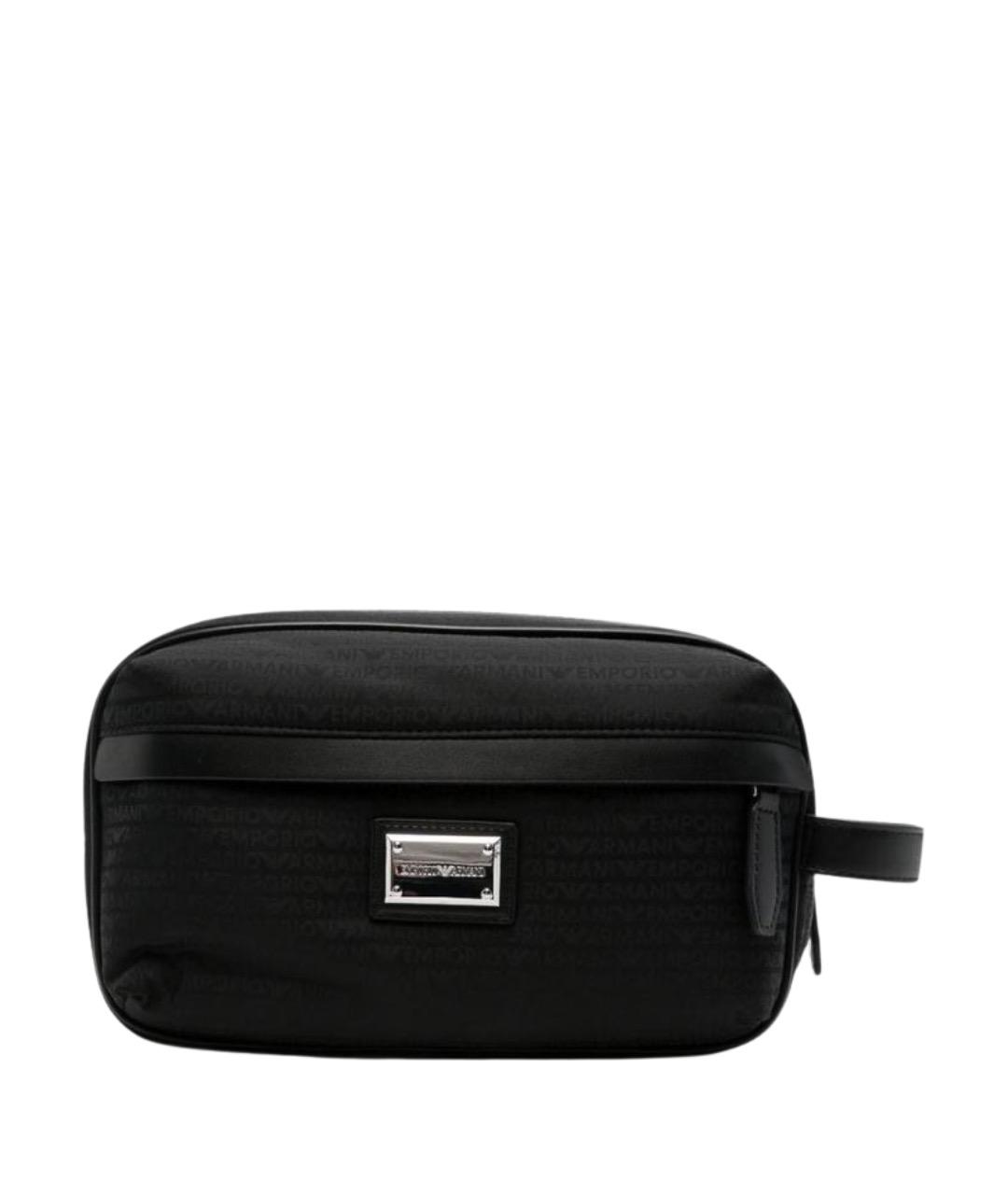 EMPORIO ARMANI Черная тканевая косметичка, фото 1