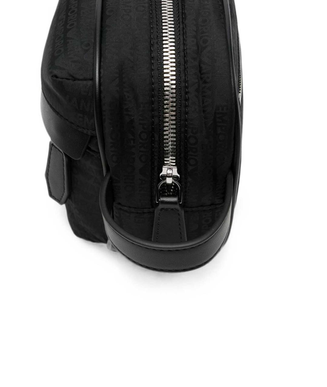 EMPORIO ARMANI Черная тканевая косметичка, фото 2