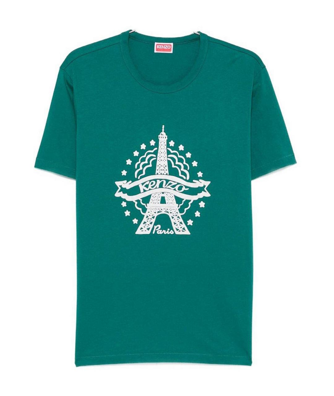 KENZO Зеленая хлопковая футболка, фото 1