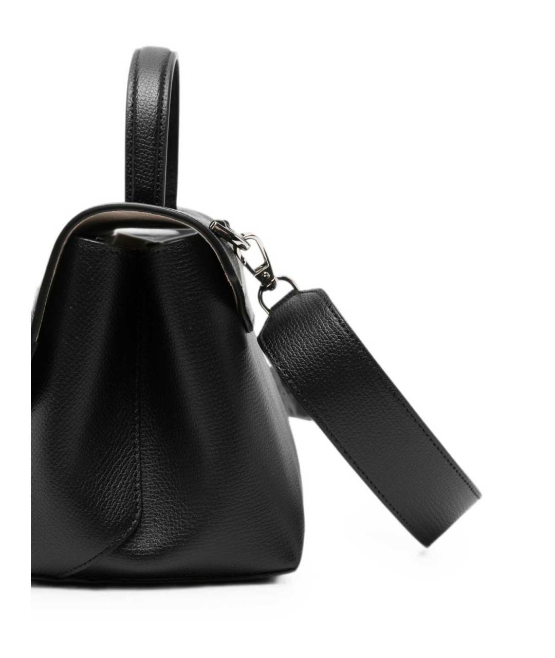 EMPORIO ARMANI Черная кожаная сумка с короткими ручками, фото 3