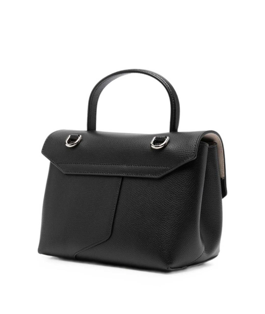 EMPORIO ARMANI Черная кожаная сумка с короткими ручками, фото 5
