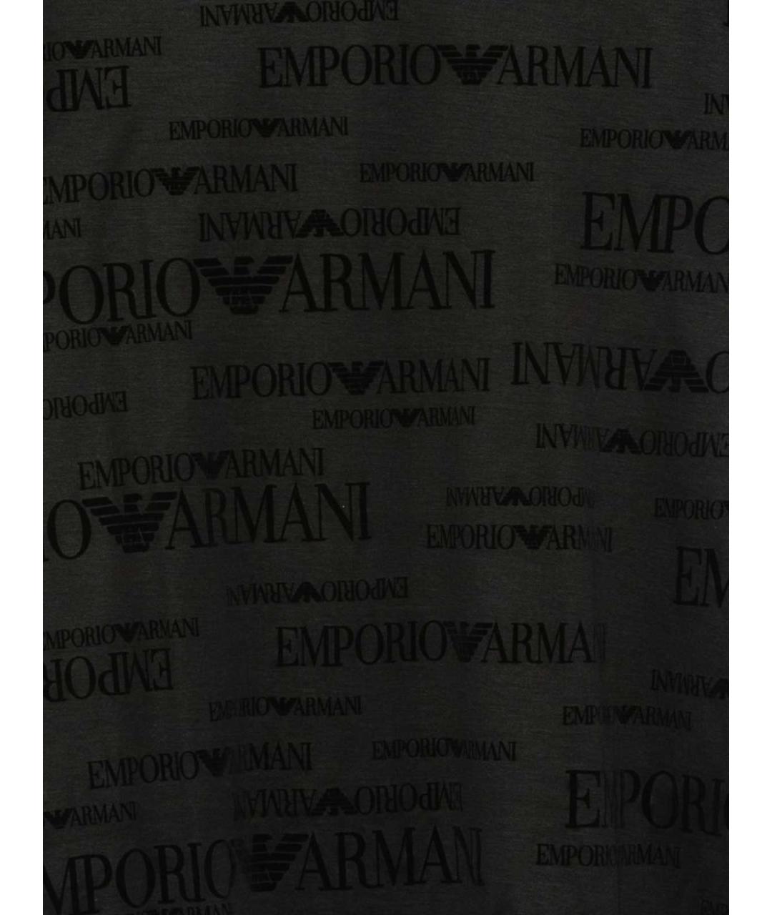 EMPORIO ARMANI Черная хлопковая футболка, фото 3