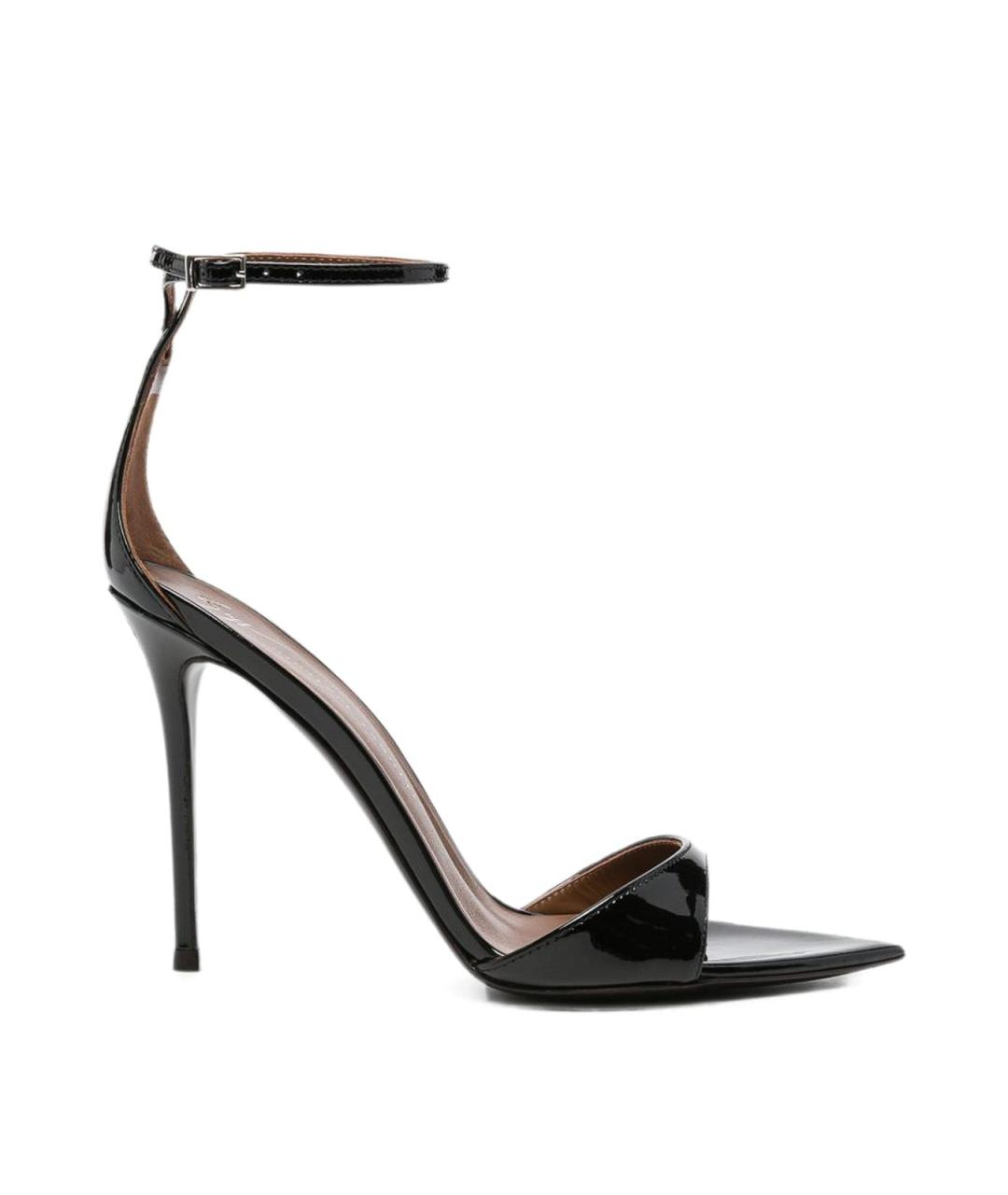 GIUSEPPE ZANOTTI DESIGN Черные кожаные босоножки, фото 1