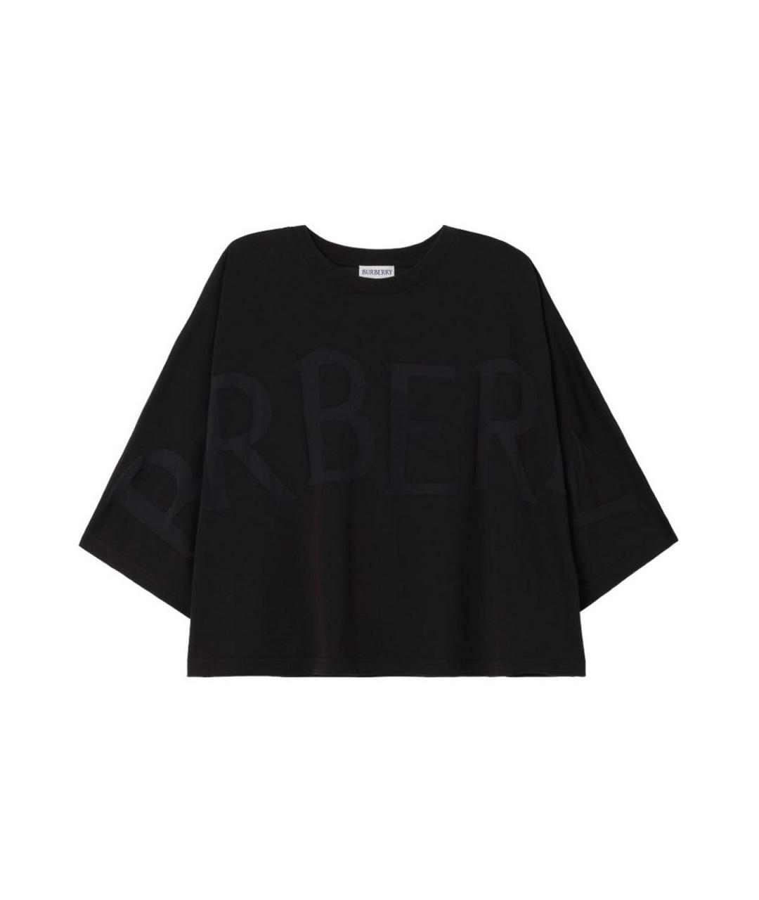 BURBERRY Черная хлопковая футболка, фото 1