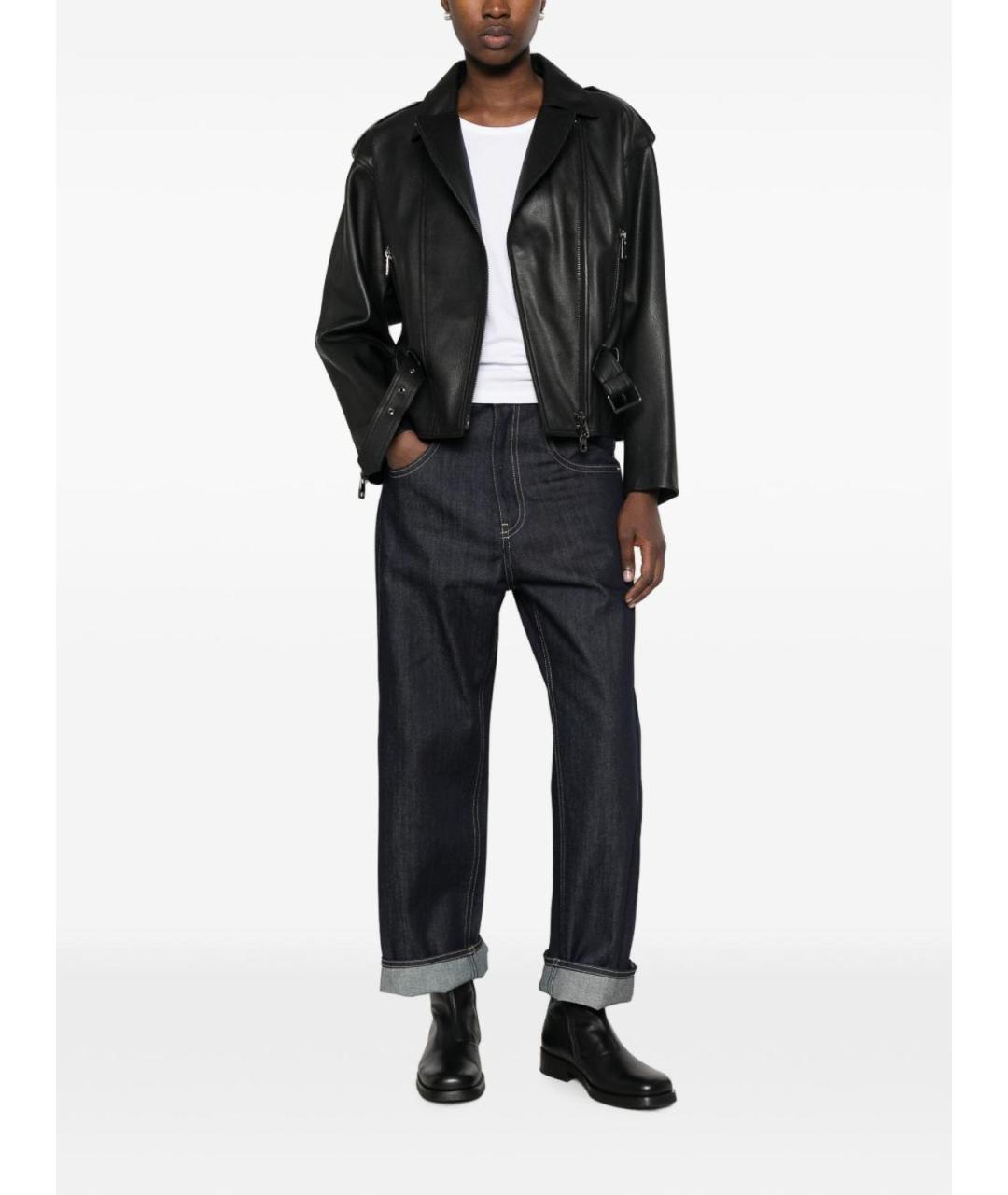 EMPORIO ARMANI Черная кожаная куртка, фото 4