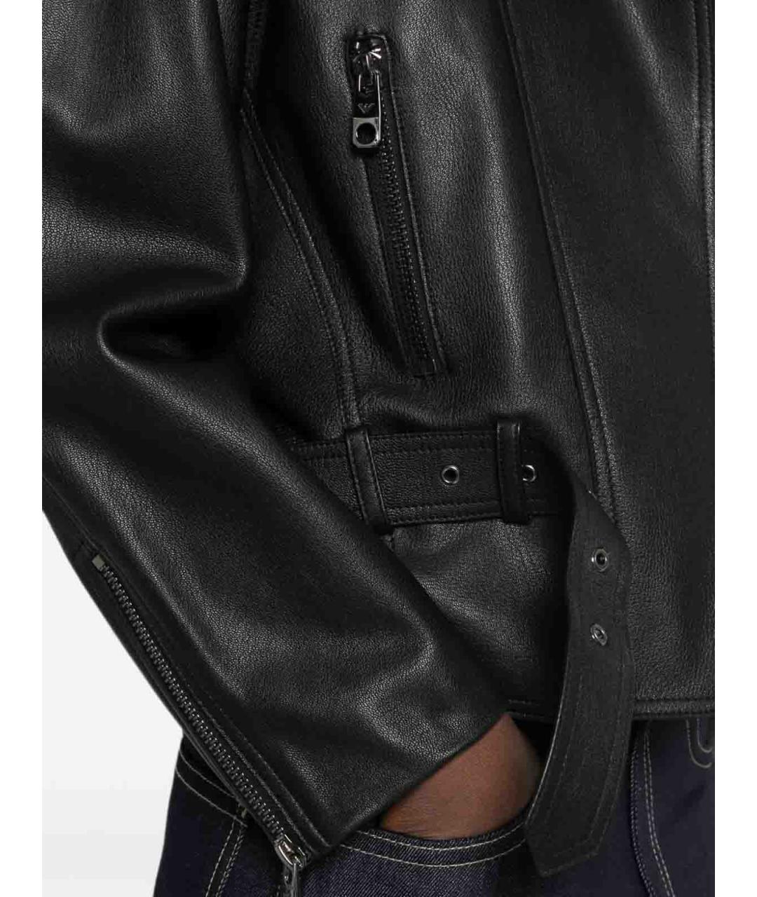 EMPORIO ARMANI Черная кожаная куртка, фото 5
