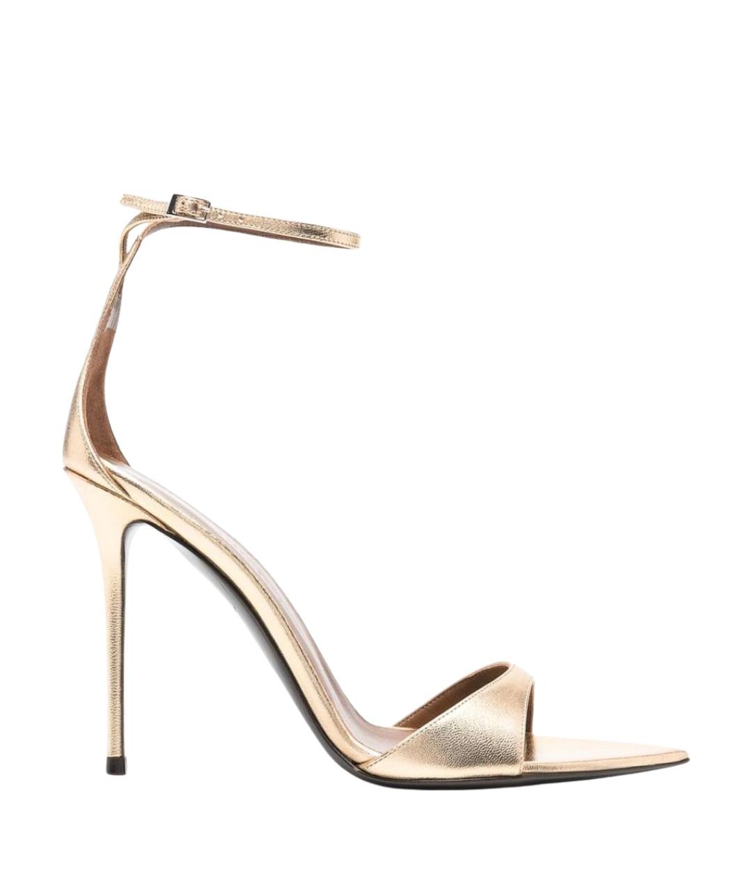 GIUSEPPE ZANOTTI DESIGN Золотые кожаные босоножки, фото 1