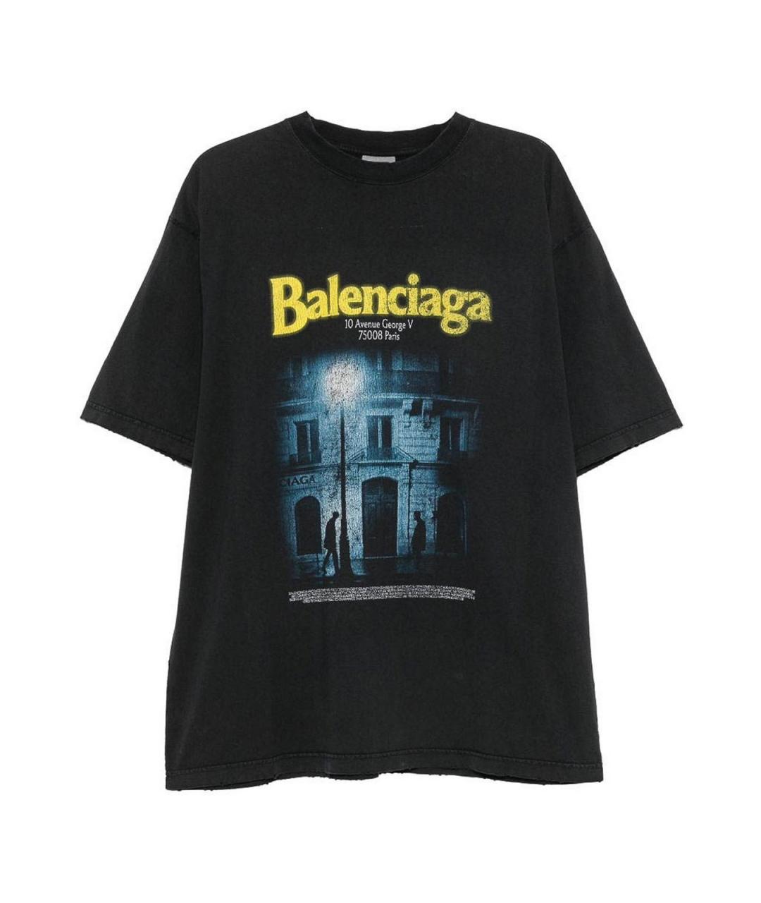 BALENCIAGA Черная хлопковая футболка, фото 6