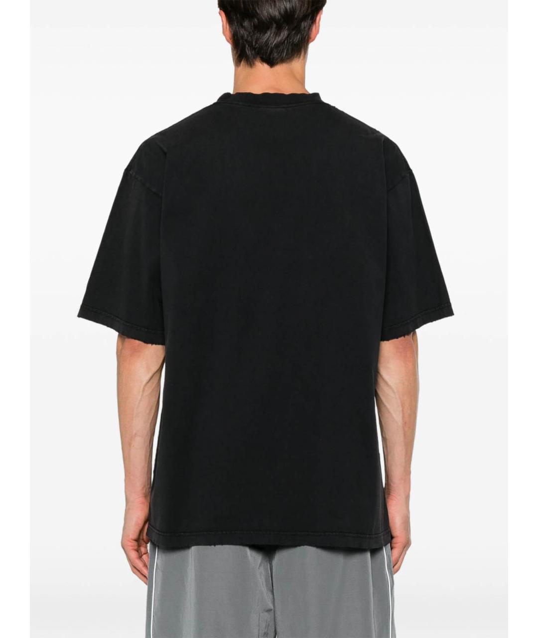 BALENCIAGA Черная хлопковая футболка, фото 5