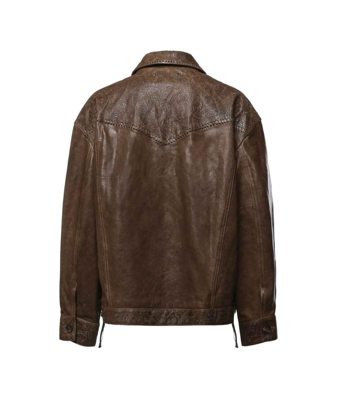 GOLDEN GOOSE Зеленая кожаная куртка, фото 3