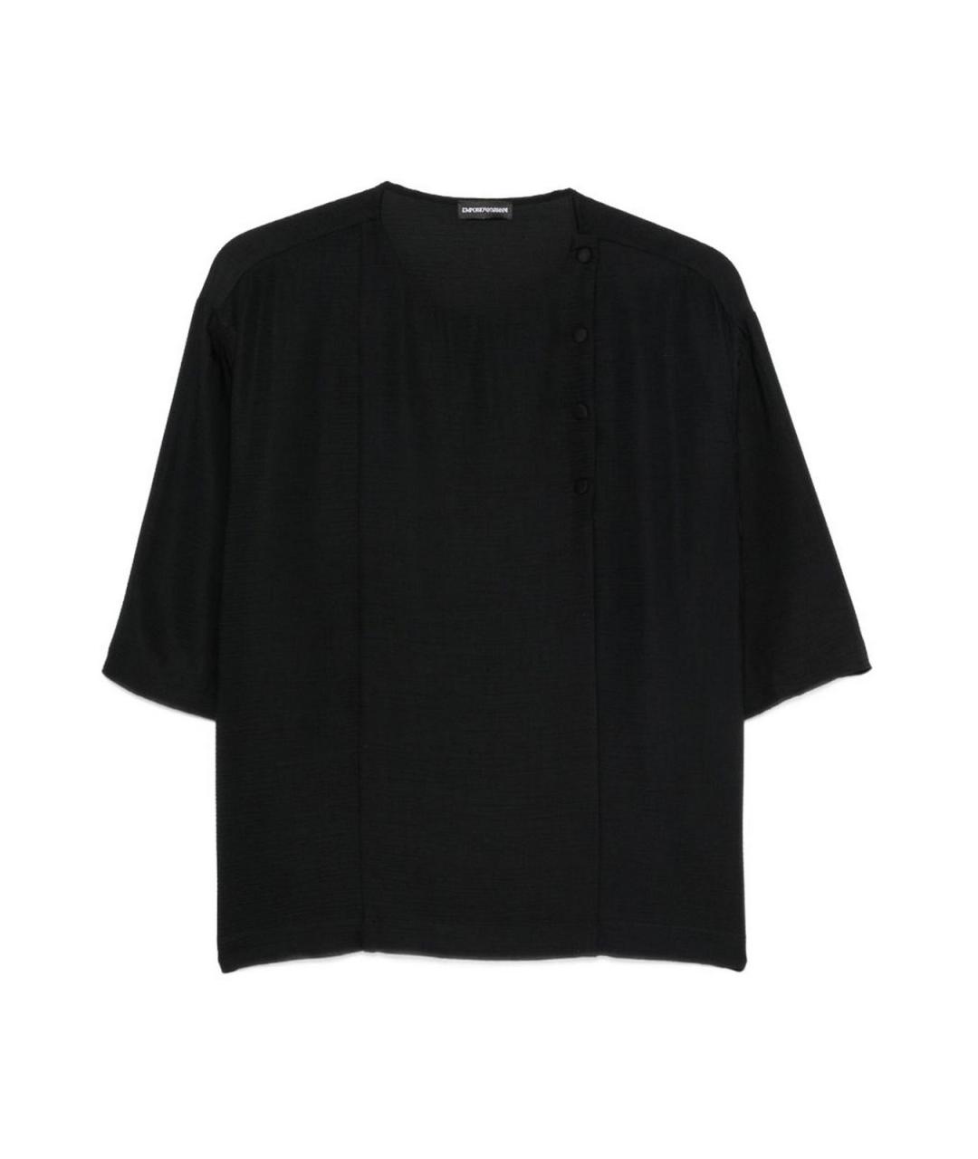 EMPORIO ARMANI Черная шерстяная футболка, фото 1
