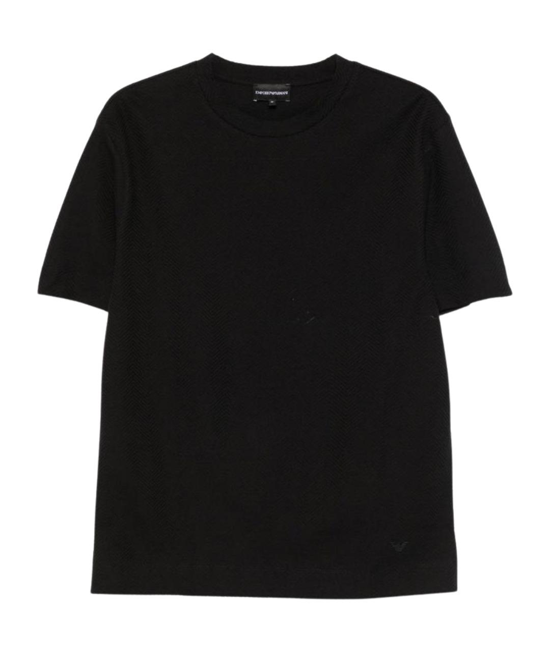 EMPORIO ARMANI Черная хлопковая футболка, фото 1