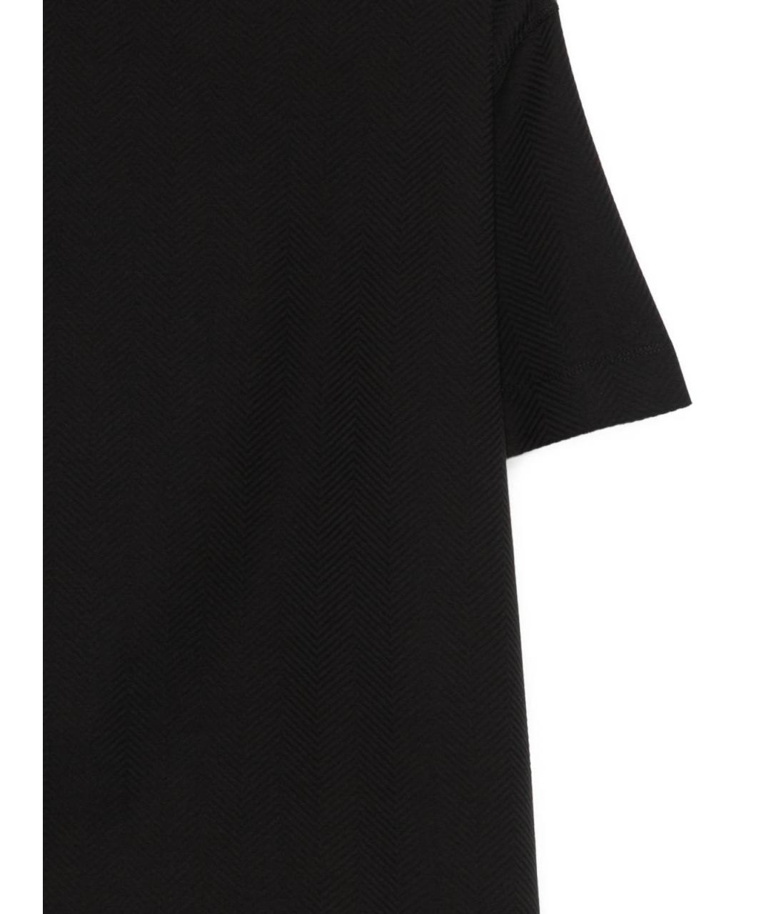 EMPORIO ARMANI Черная хлопковая футболка, фото 2