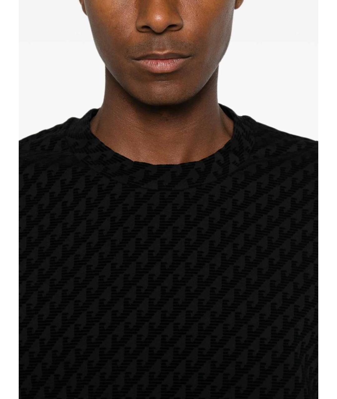 EMPORIO ARMANI Черный полиэстеровый джемпер / свитер, фото 3