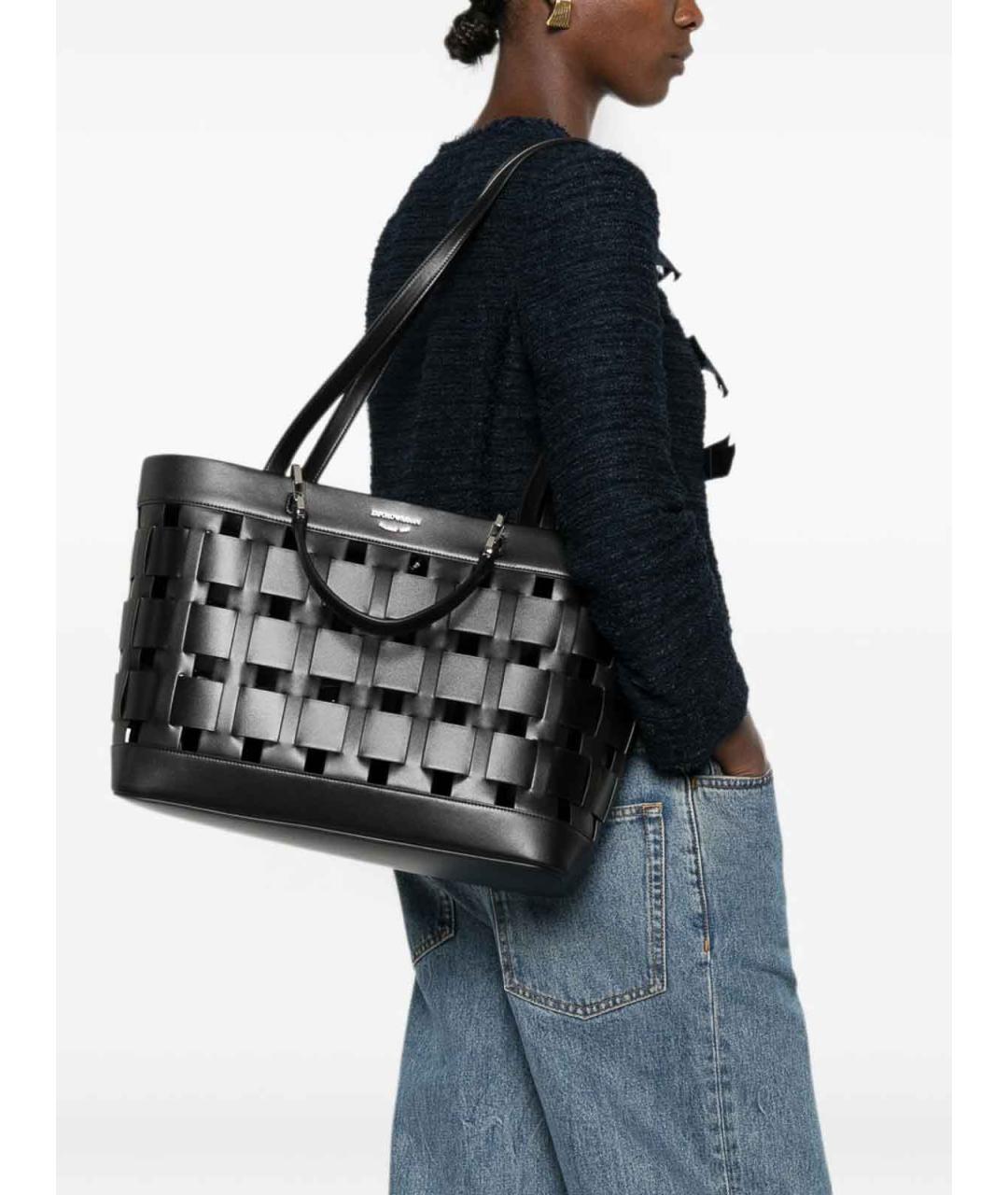 EMPORIO ARMANI Черная сумка тоут, фото 2