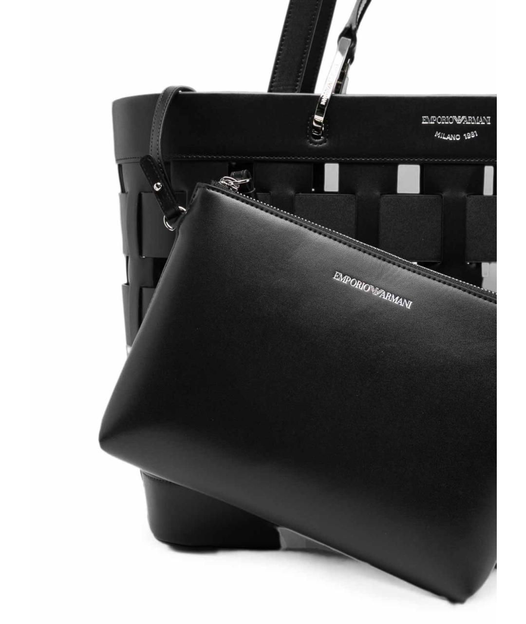 EMPORIO ARMANI Черная сумка тоут, фото 4