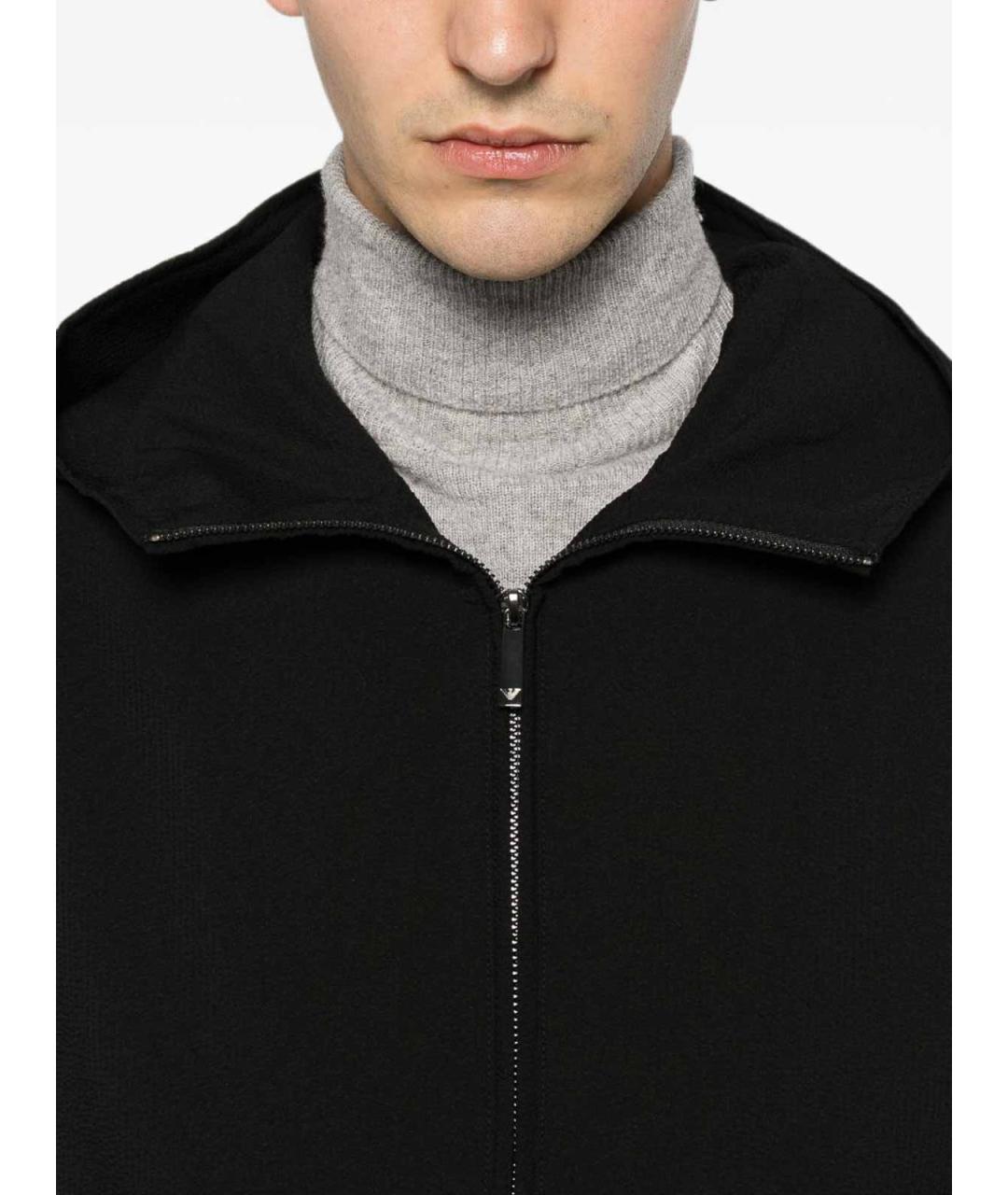 EMPORIO ARMANI Черная полиэстеровая куртка, фото 2