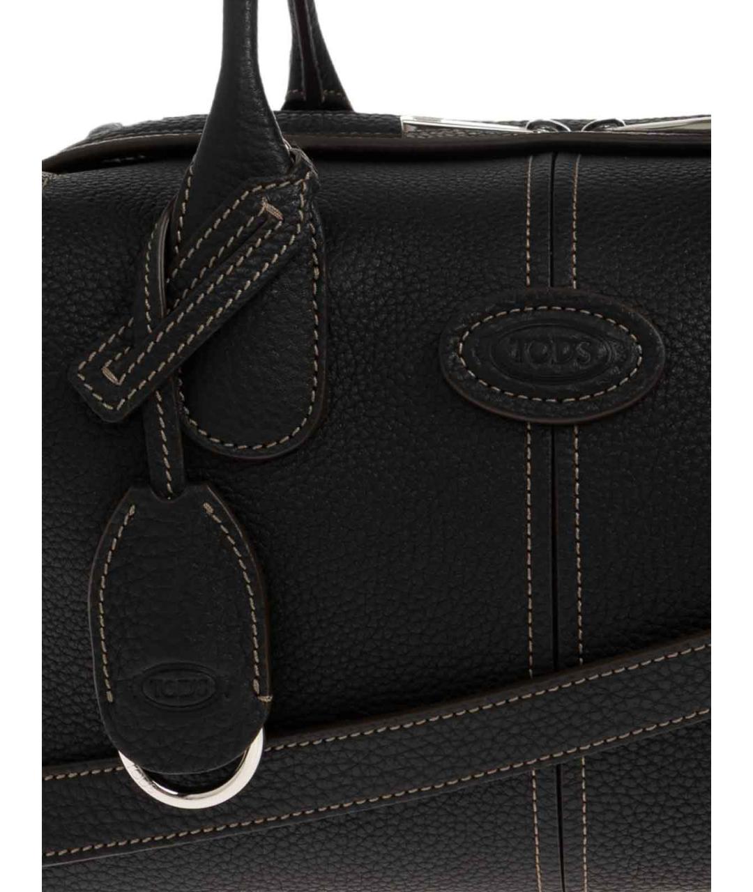 TOD'S Черная кожаная сумка тоут, фото 5