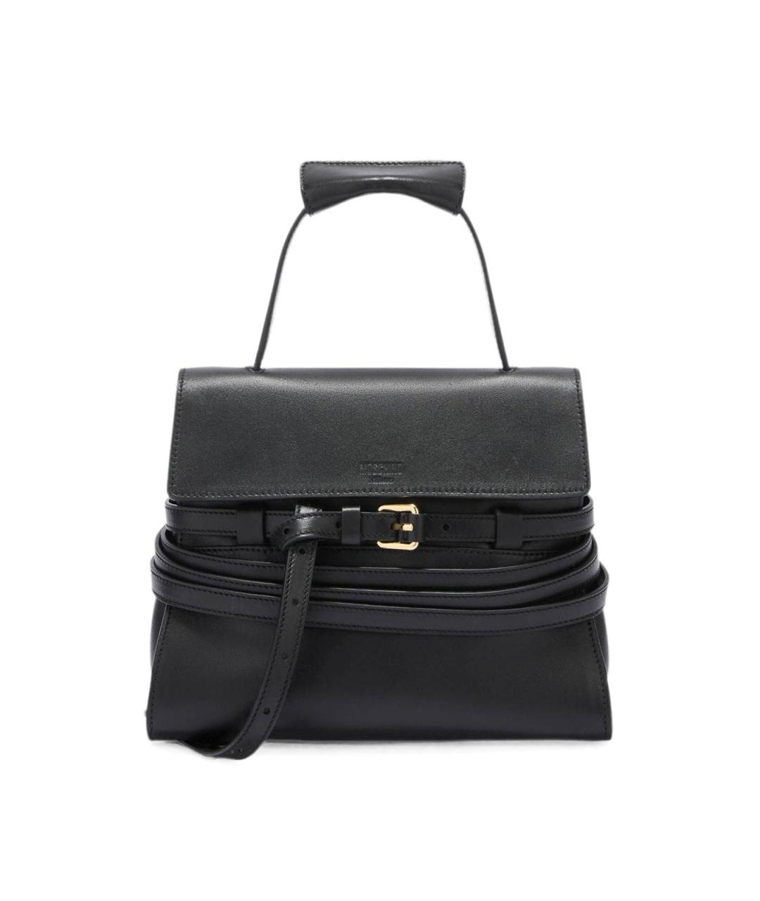 MOSCHINO Черная кожаная сумка с короткими ручками, фото 1
