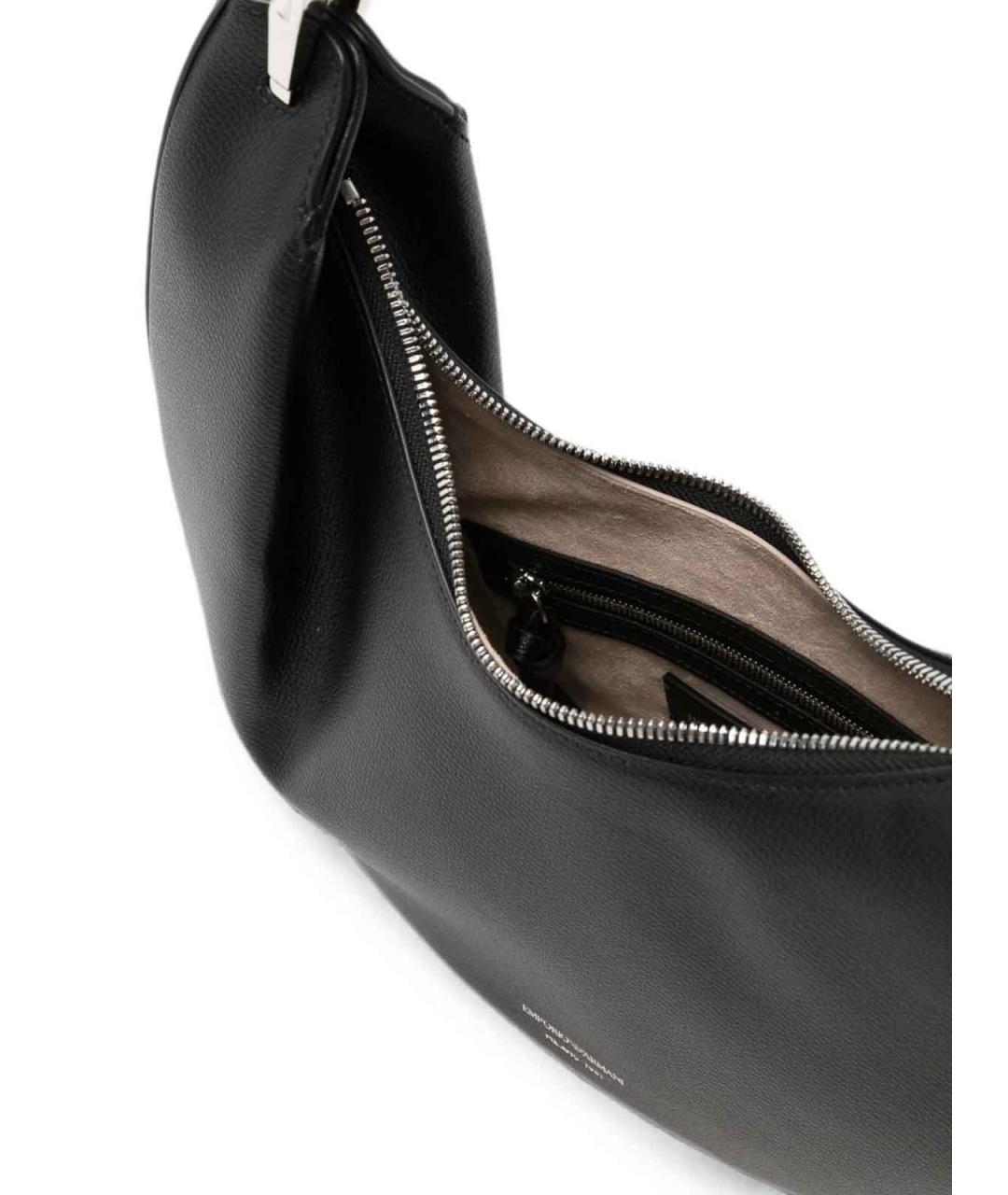 EMPORIO ARMANI Черная кожаная сумка через плечо, фото 2