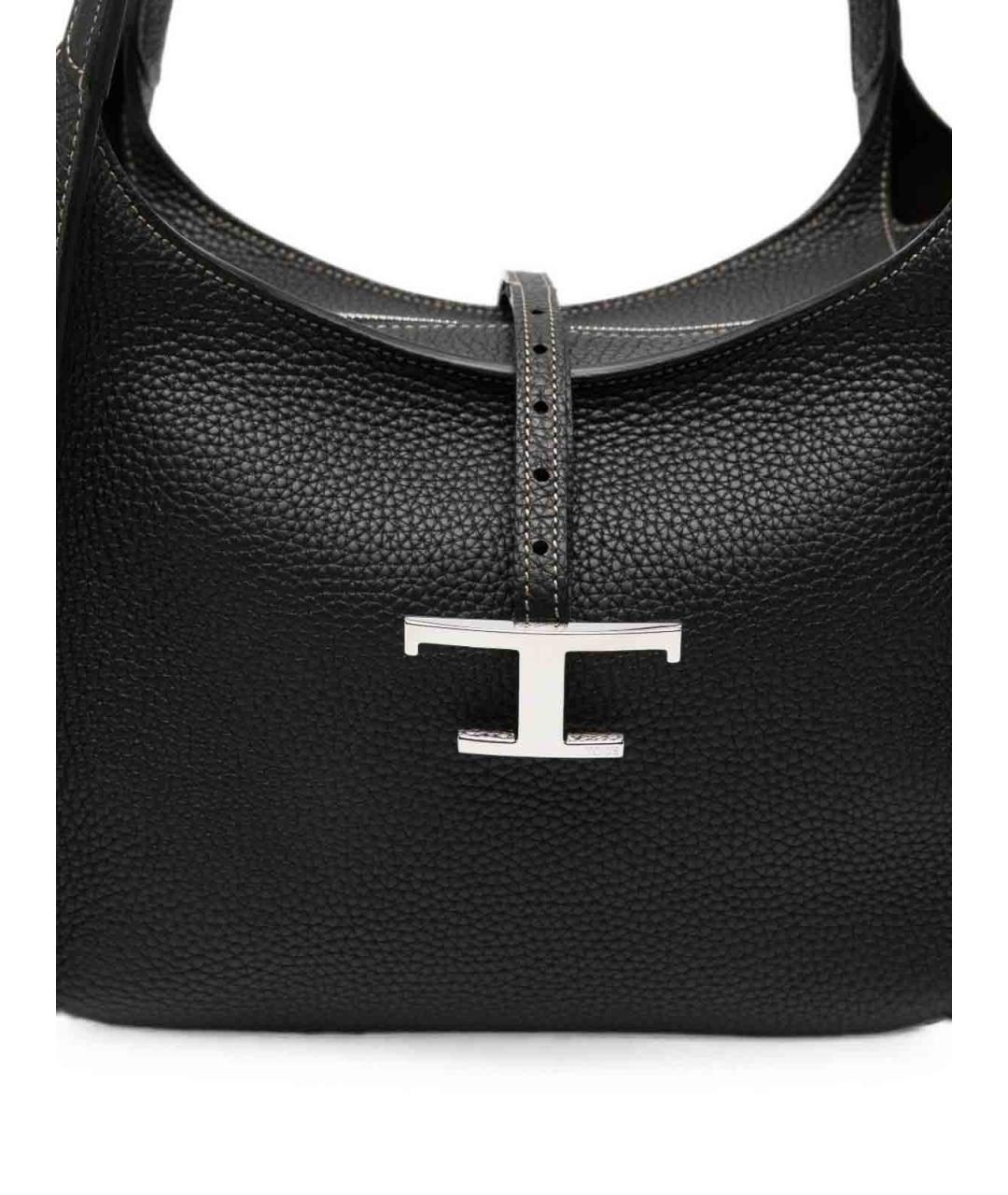 TOD'S Черная кожаная сумка тоут, фото 3