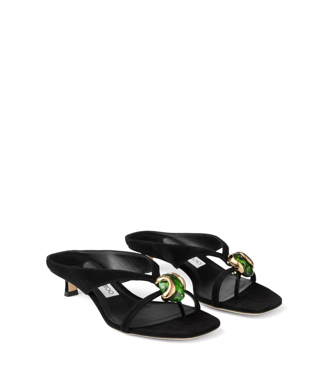 JIMMY CHOO Черные замшевые мюли, фото 2