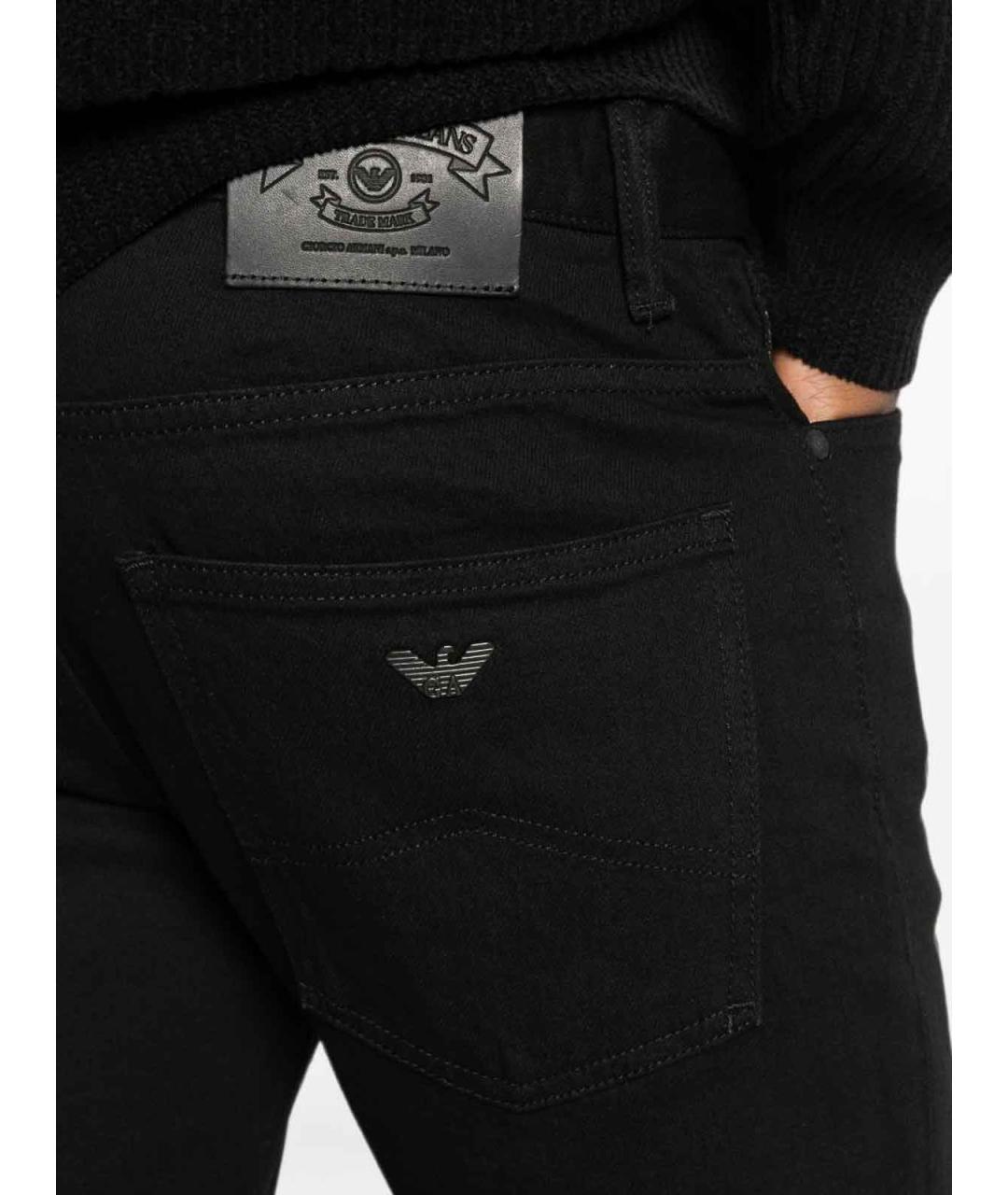 EMPORIO ARMANI Черные хлопковые джинсы скинни, фото 3