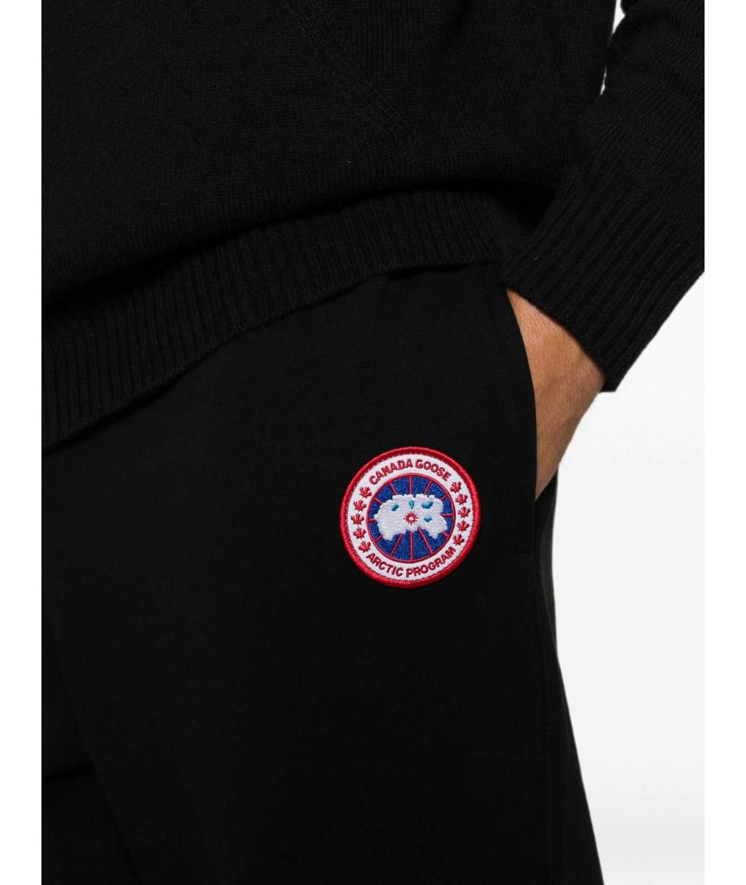 CANADA GOOSE Черные хлопковые повседневные брюки, фото 3
