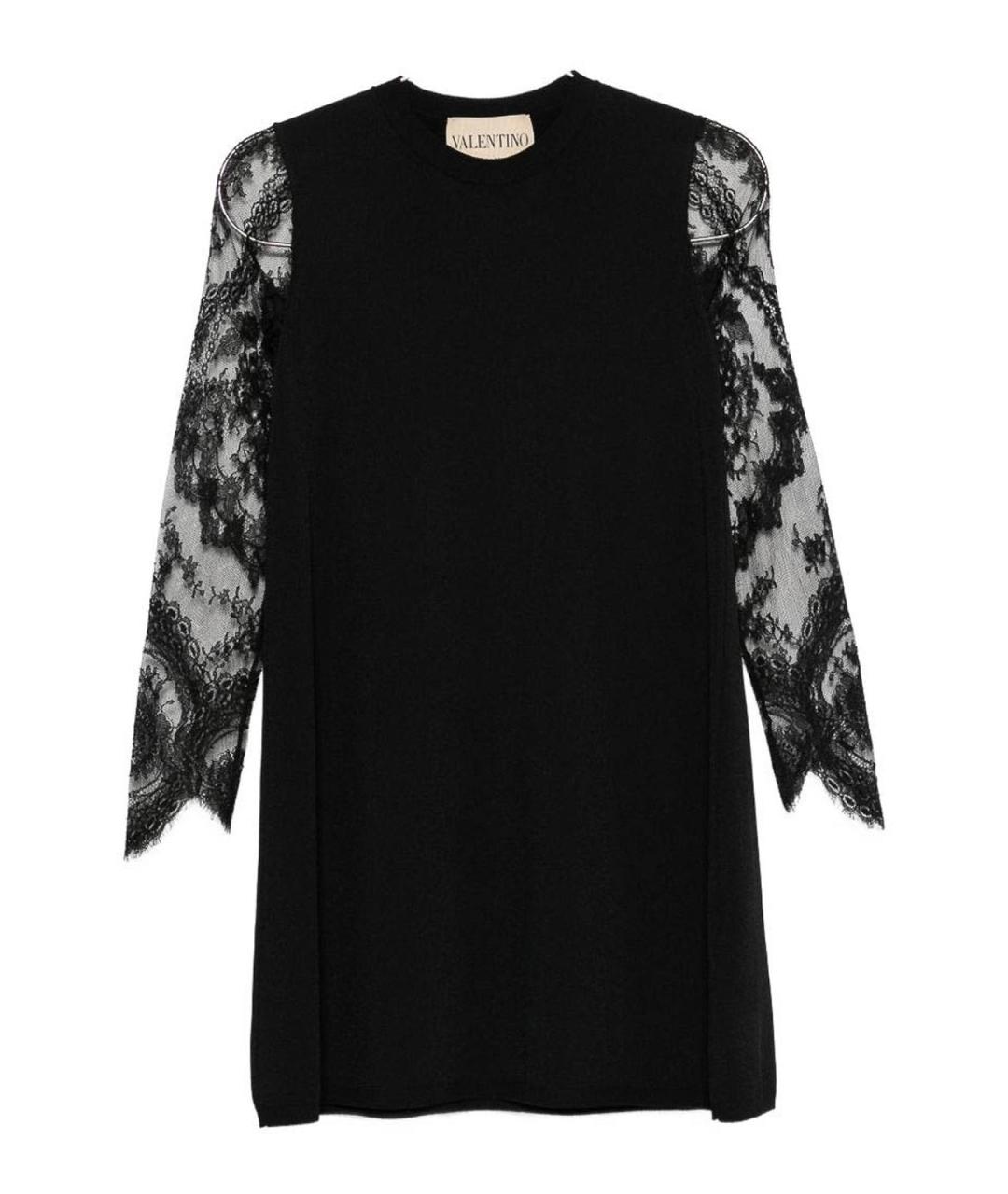 VALENTINO Черное вискозное повседневное платье, фото 1