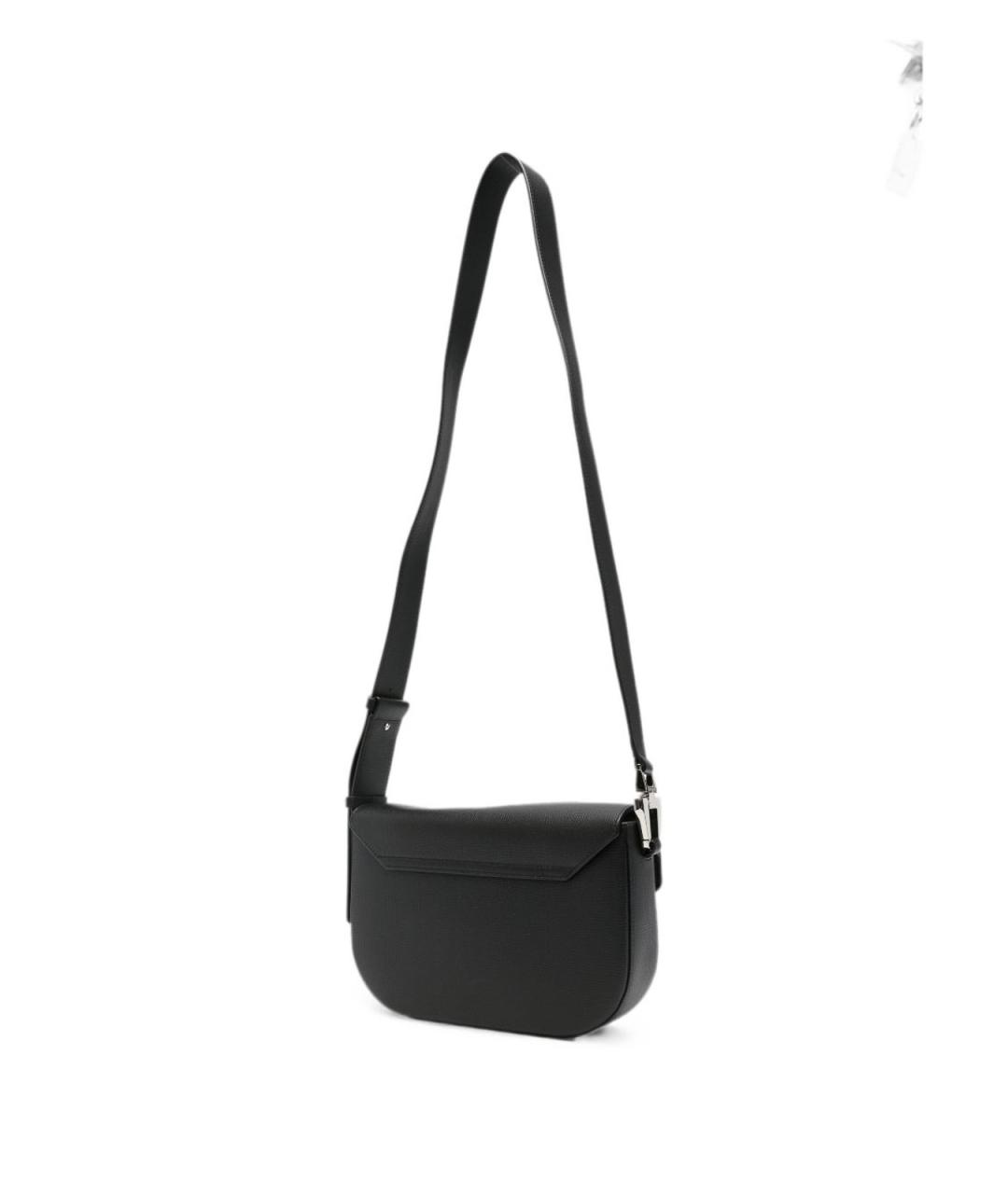 EMPORIO ARMANI Черная кожаная сумка через плечо, фото 2
