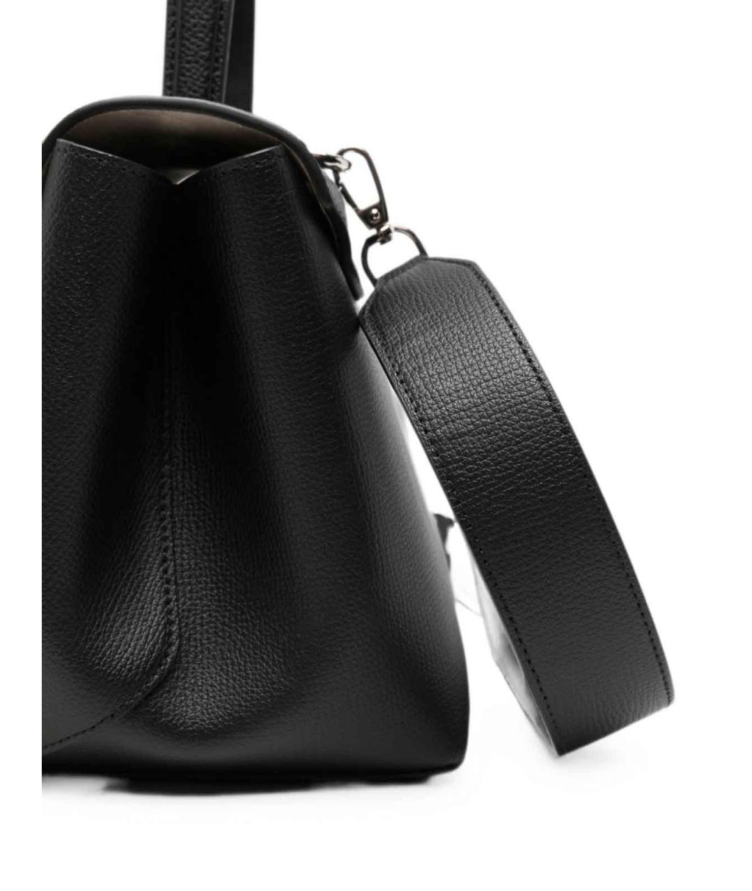 EMPORIO ARMANI Черная кожаная сумка тоут, фото 5