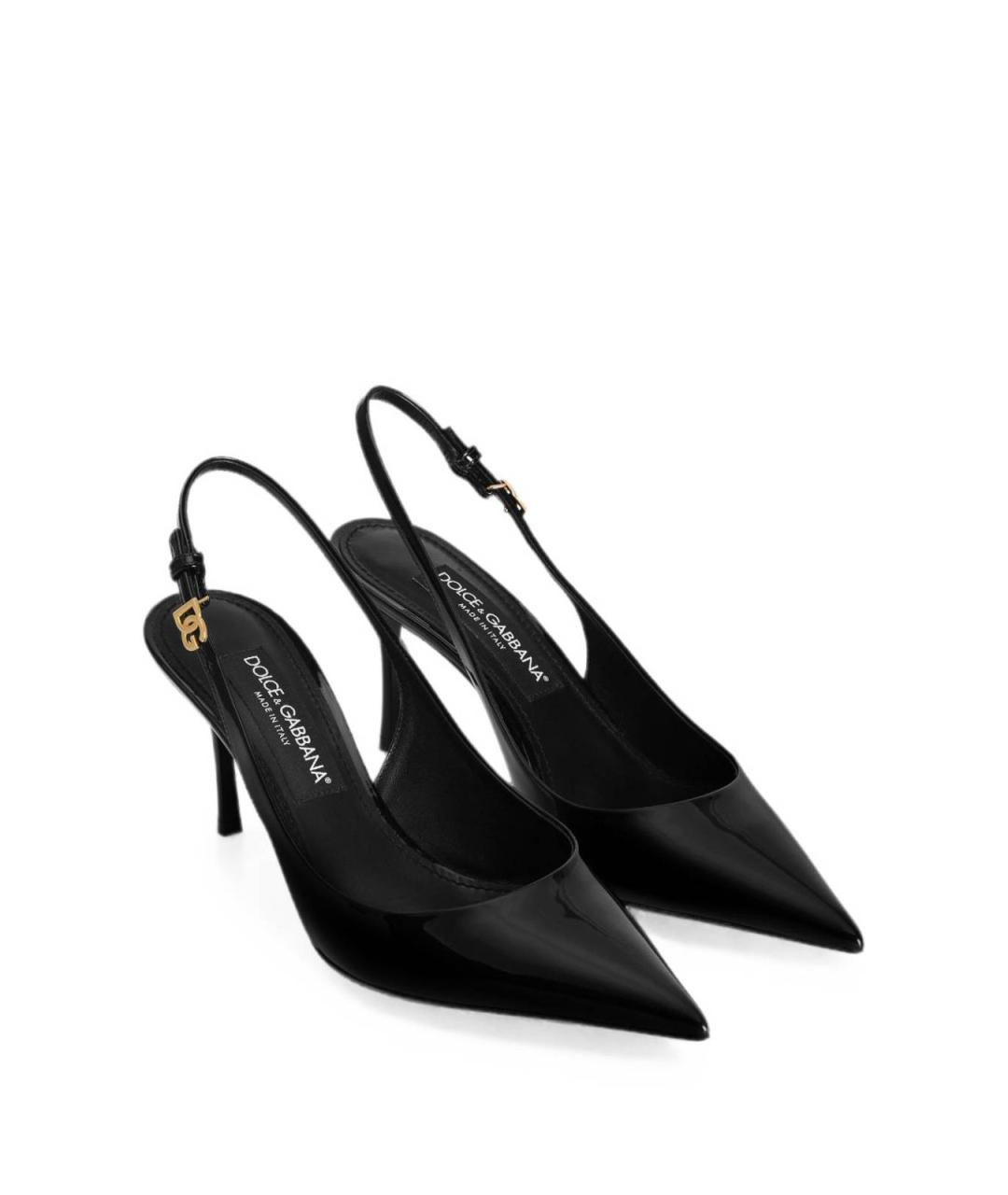 DOLCE&GABBANA Черные кожаные туфли, фото 3