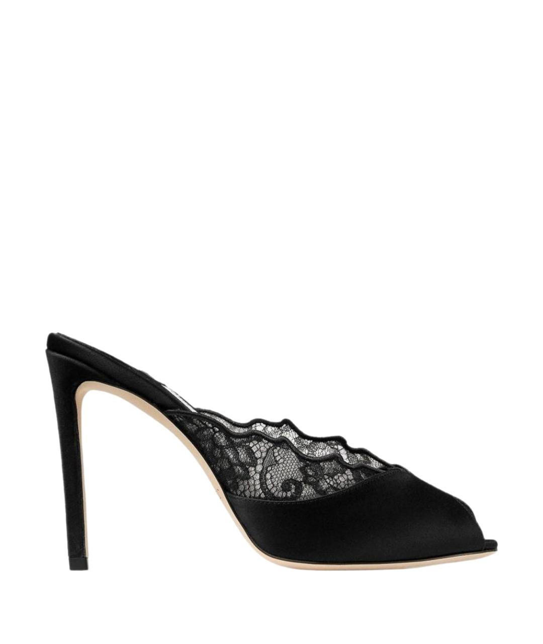 JIMMY CHOO Черные кожаные мюли, фото 1