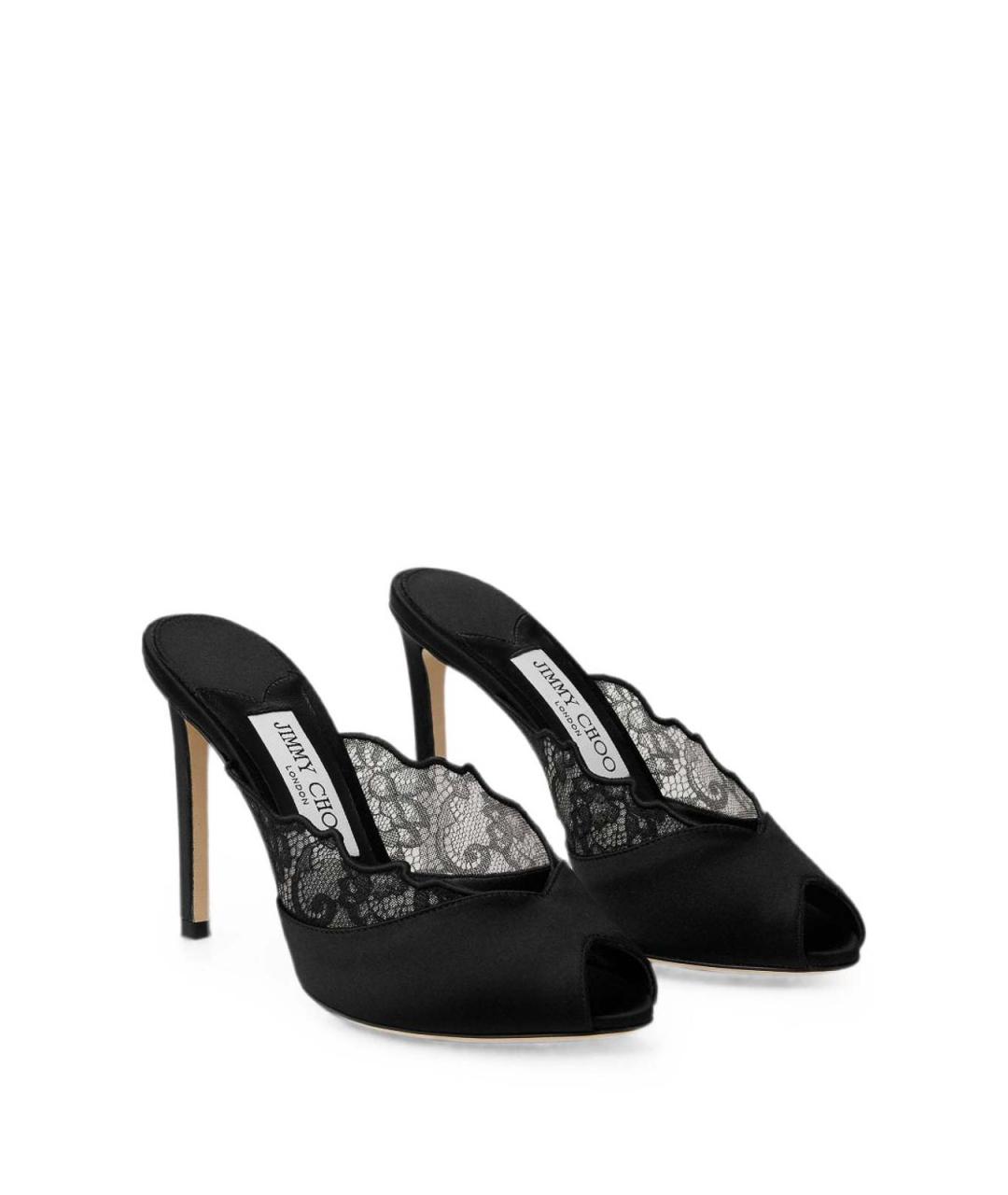 JIMMY CHOO Черные кожаные мюли, фото 3