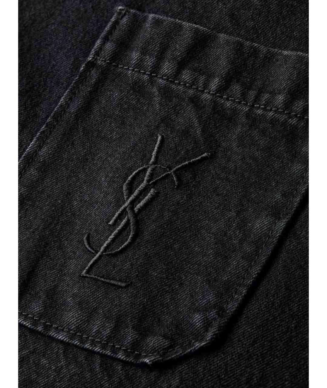 SAINT LAURENT Черная хлопковая куртка, фото 3