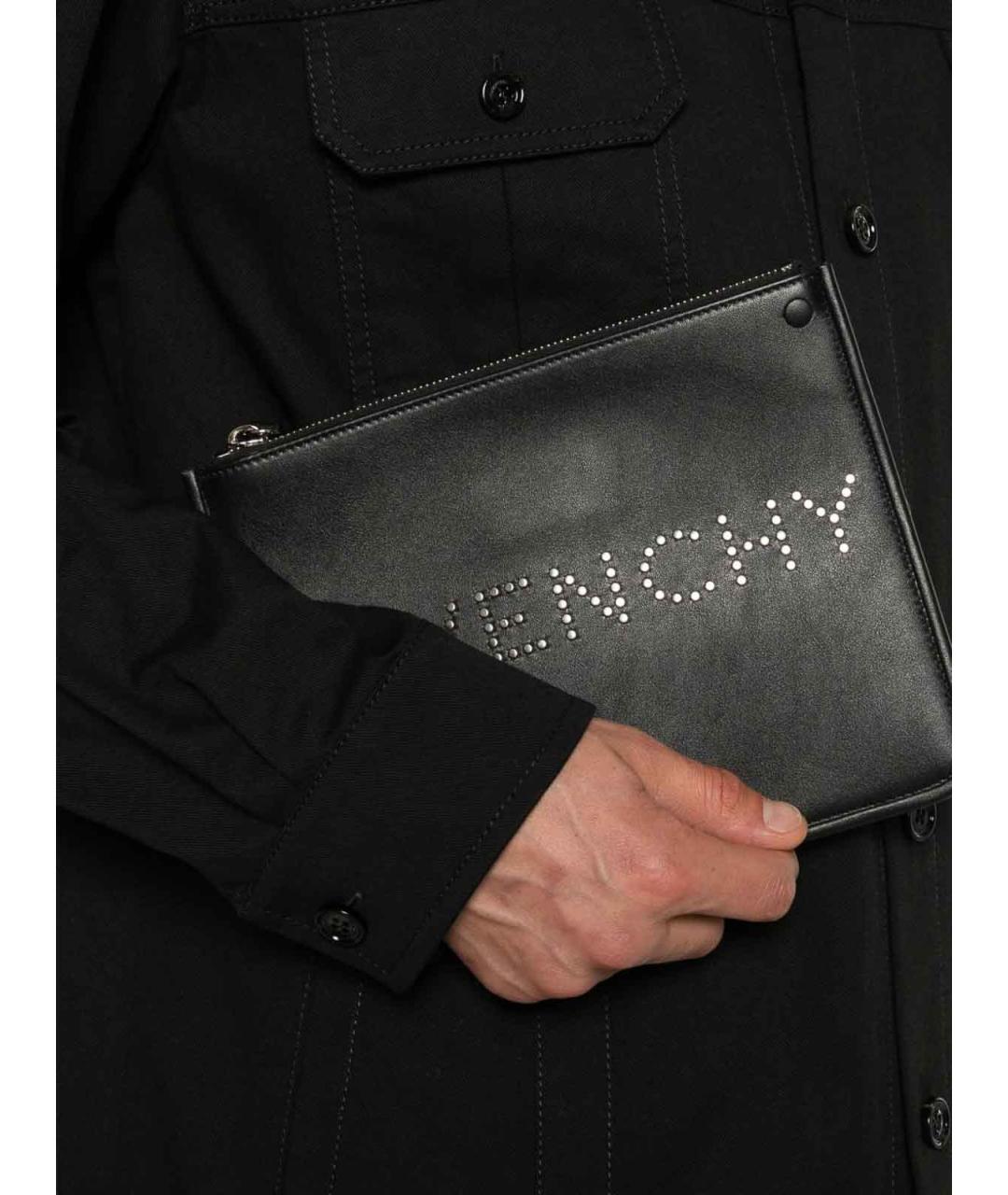 GIVENCHY Черная кожаная барсетка, фото 2