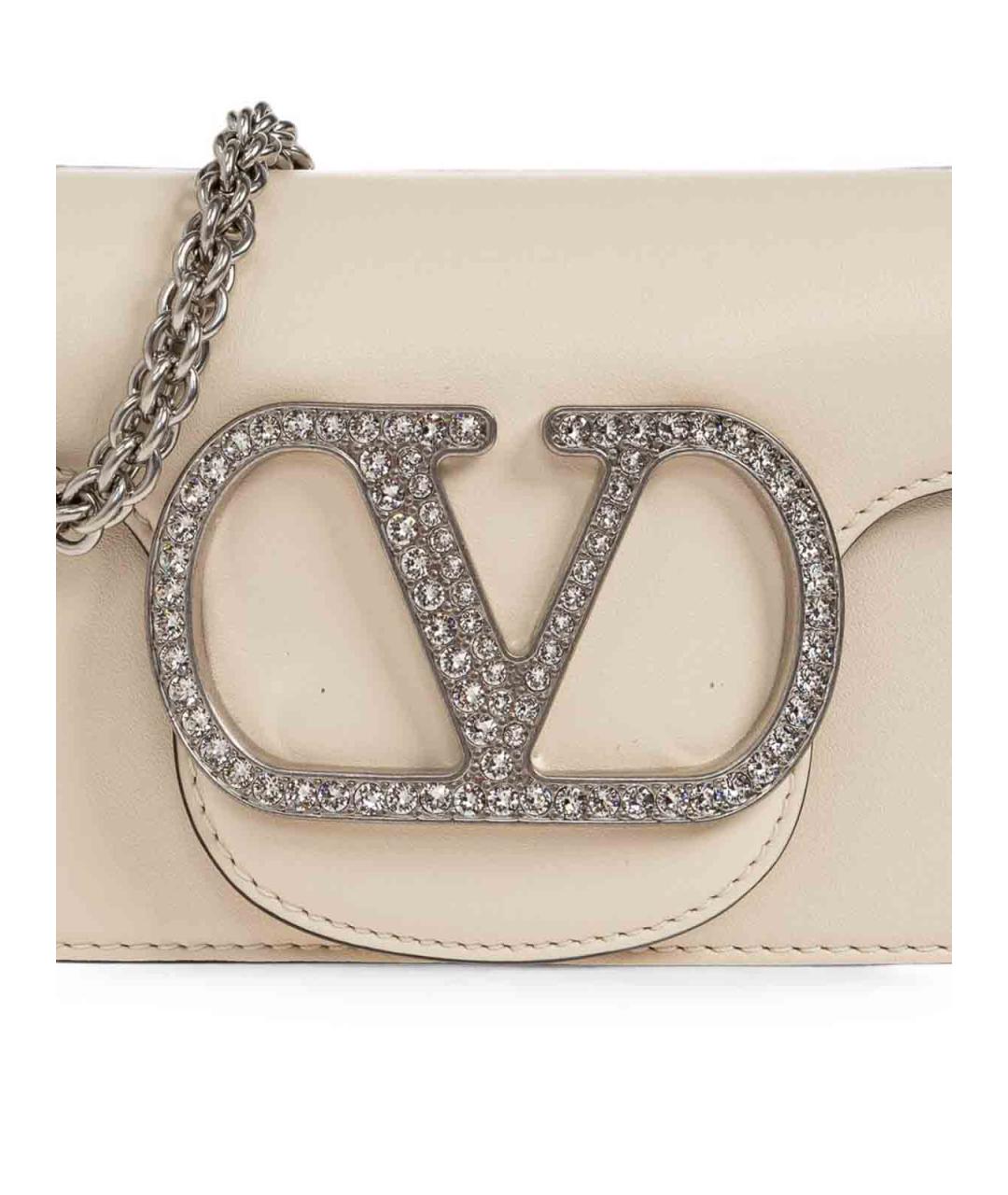 VALENTINO Бежевая кожаная сумка через плечо, фото 4