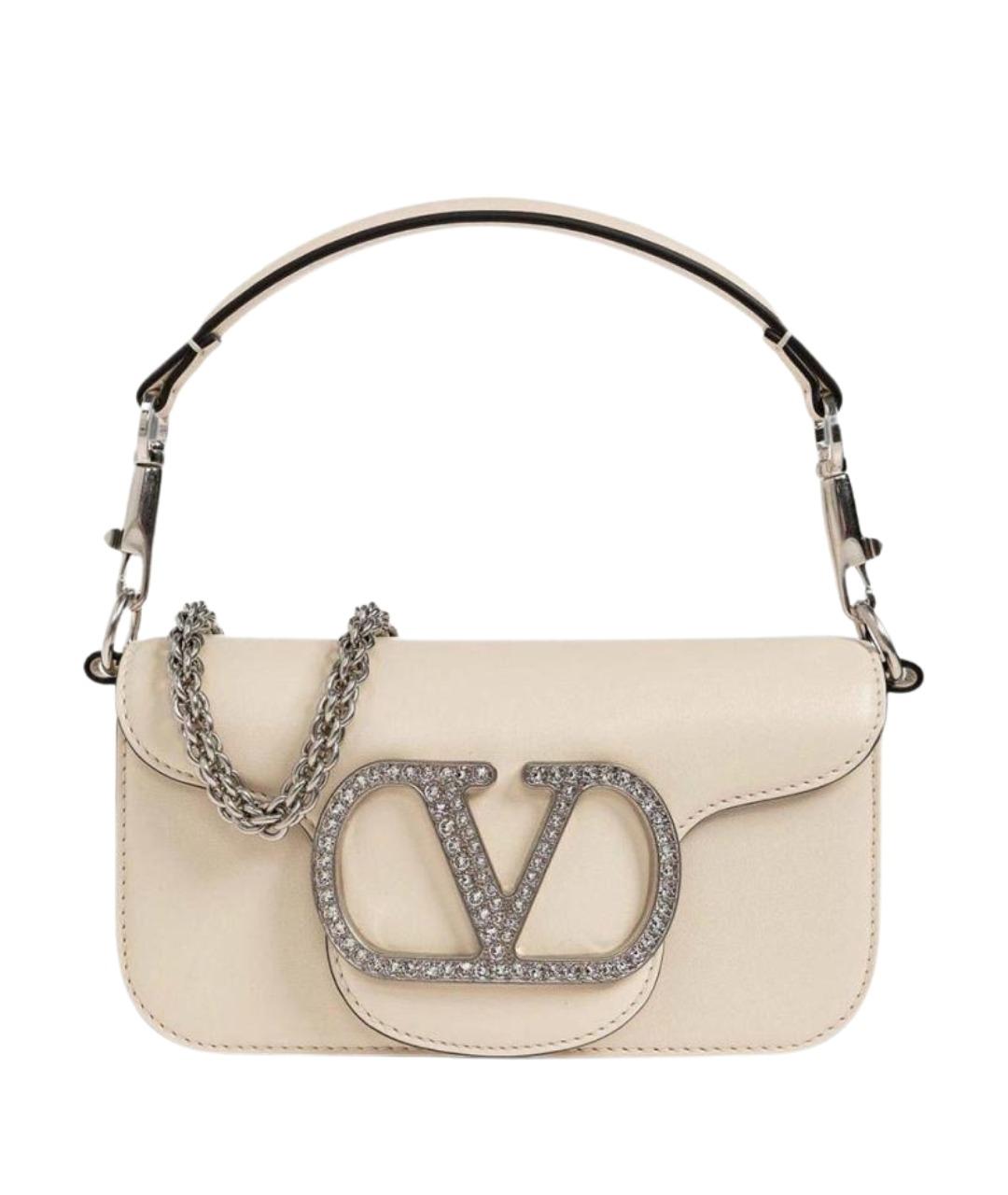 VALENTINO Бежевая кожаная сумка через плечо, фото 1