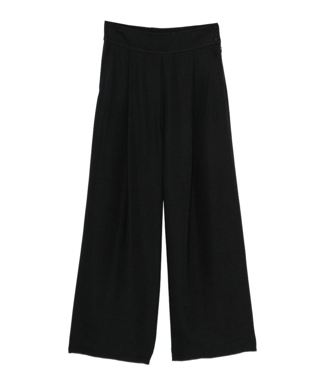 EMPORIO ARMANI Черные шерстяные брюки широкие, фото 1