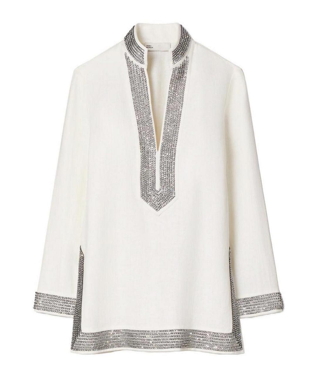 TORY BURCH Бежевое льняное повседневное платье, фото 1
