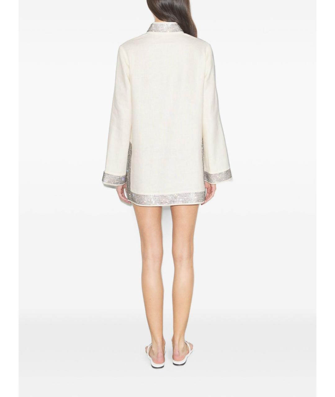 TORY BURCH Бежевое льняное повседневное платье, фото 4