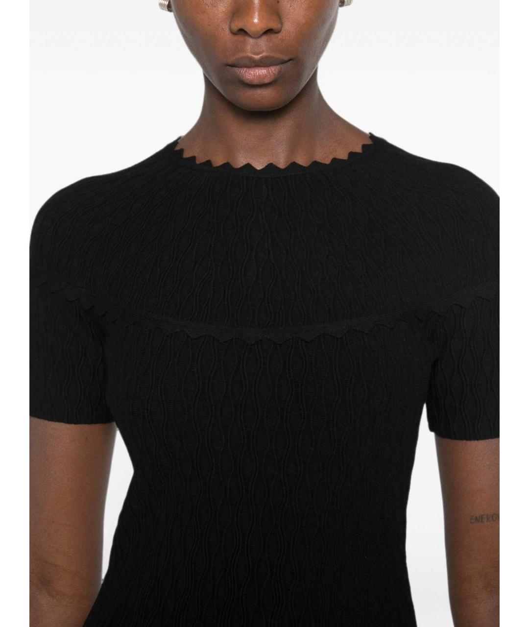 EMPORIO ARMANI Черное полиэстеровое повседневное платье, фото 4