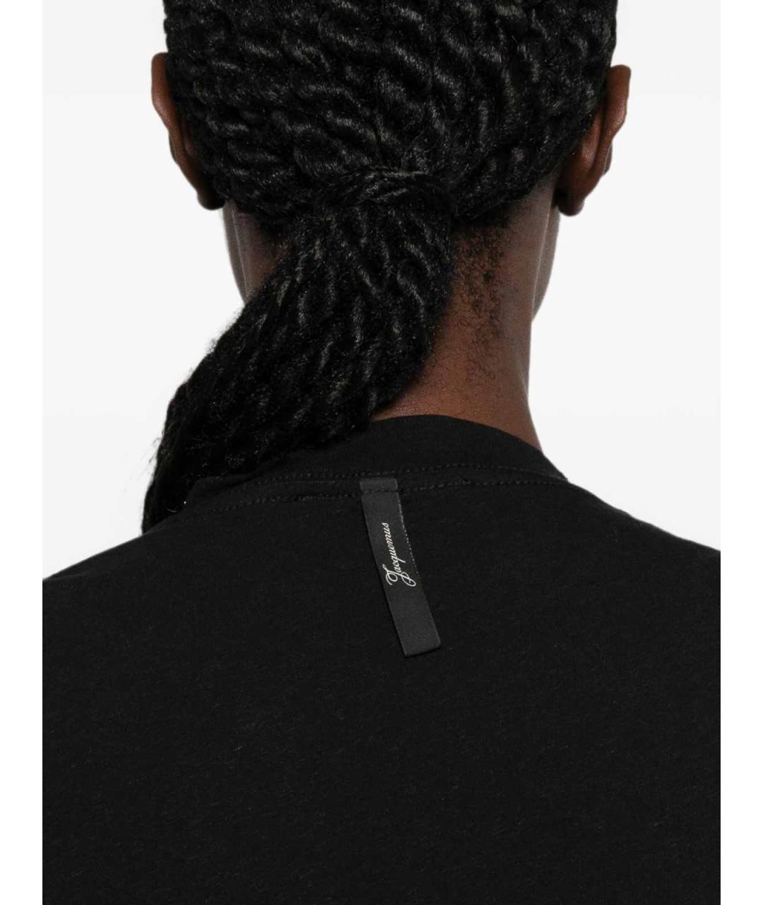JACQUEMUS Черная хлопковая футболка, фото 4