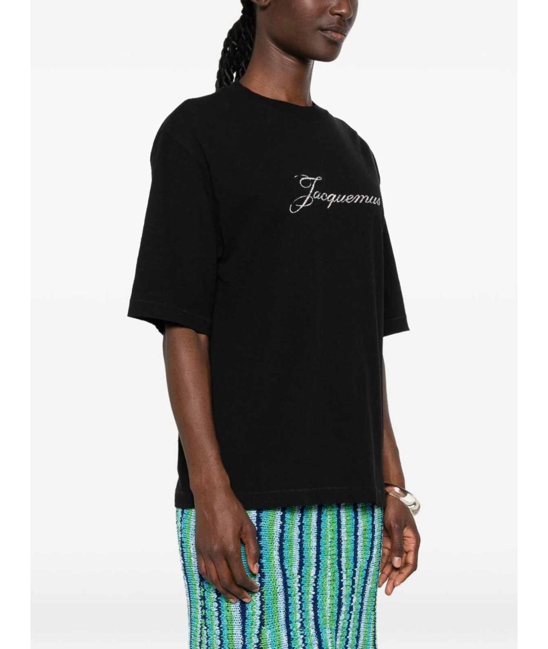 JACQUEMUS Черная хлопковая футболка, фото 5