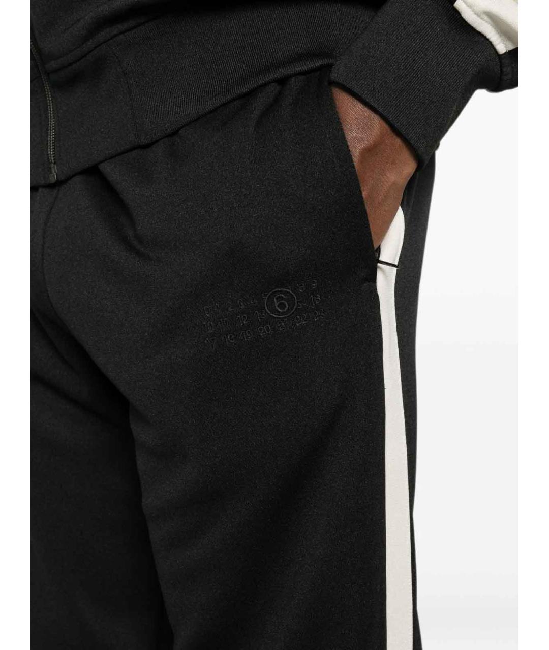 MM6 MAISON MARGIELA Черные полиэстеровые повседневные брюки, фото 4