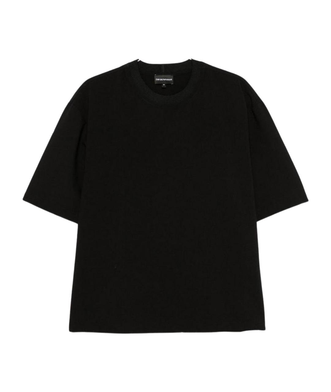 EMPORIO ARMANI Черная хлопковая футболка, фото 1