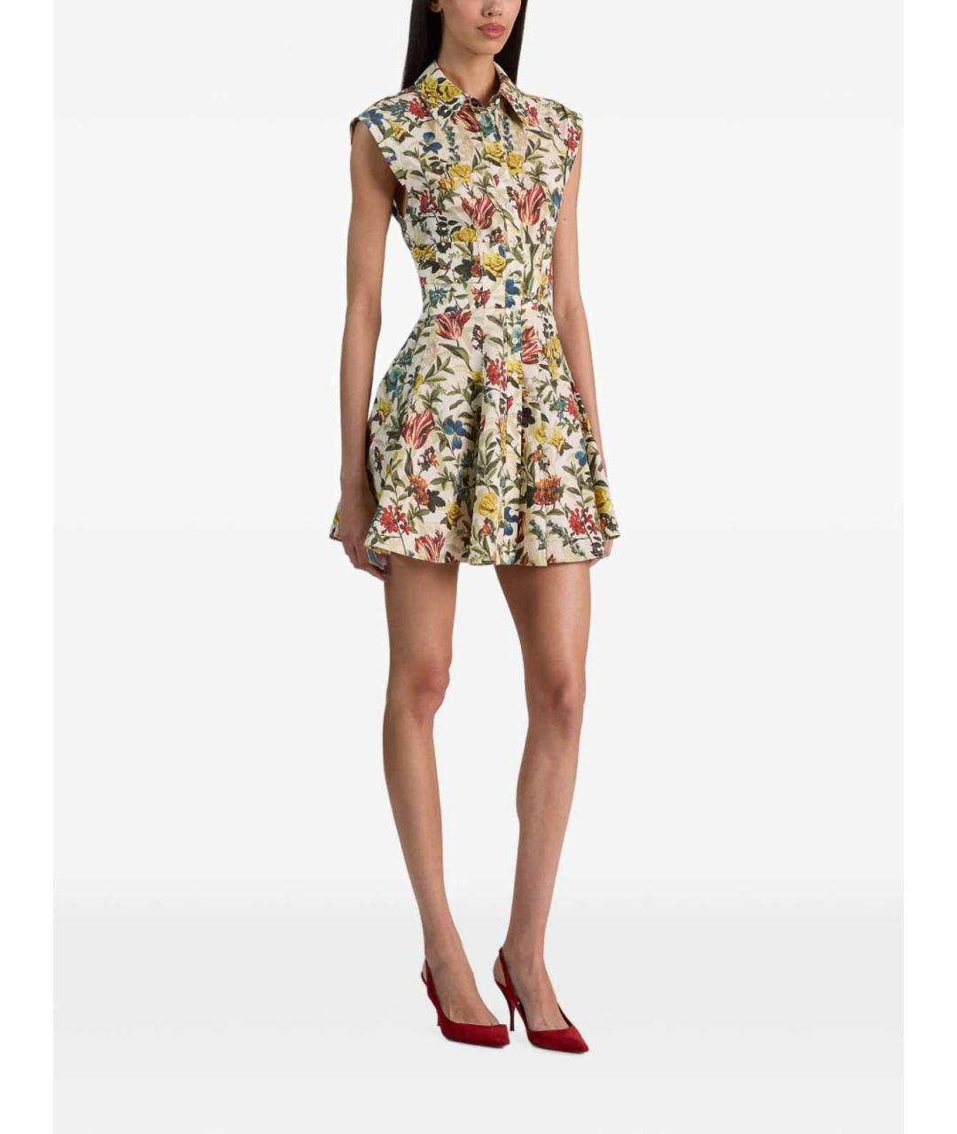 ALICE+OLIVIA Бежевое полиэстеровое повседневное платье, фото 4