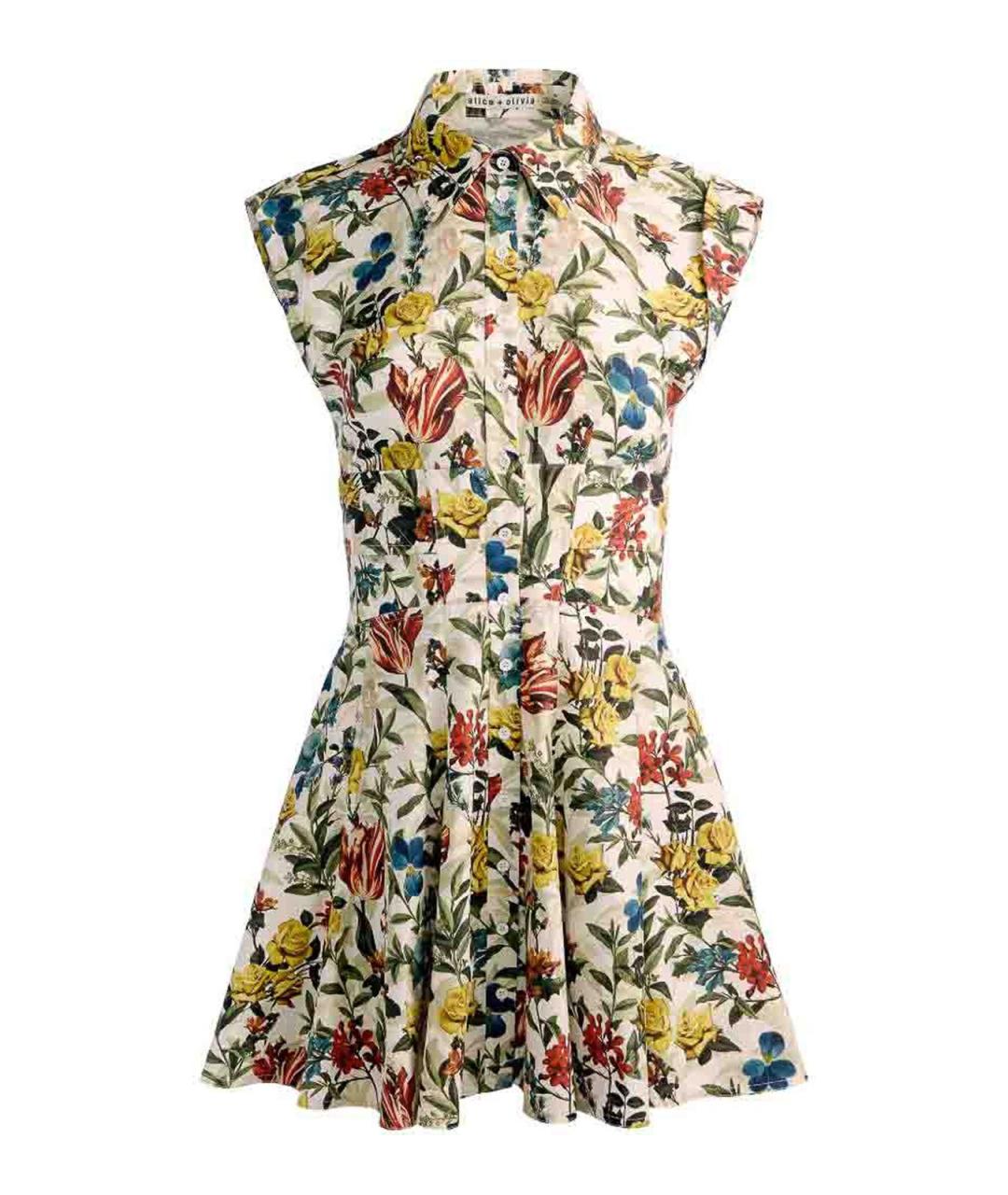 ALICE+OLIVIA Бежевое полиэстеровое повседневное платье, фото 1