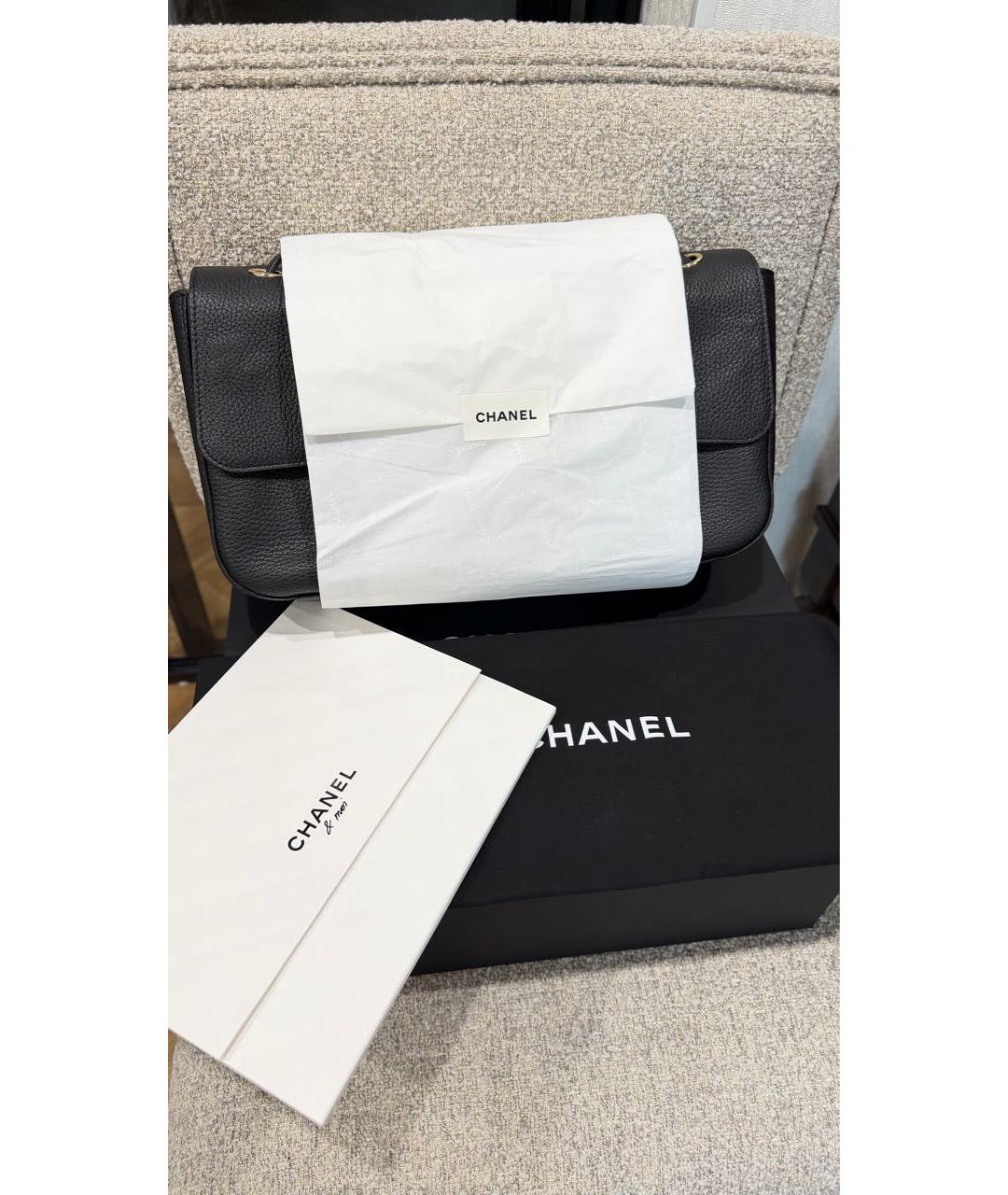 CHANEL Черная кожаная сумка через плечо, фото 8