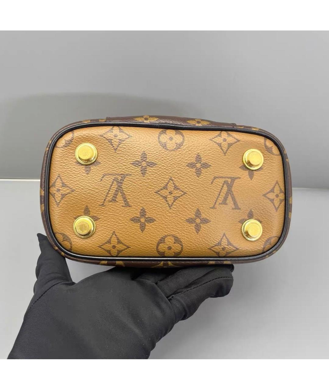 LOUIS VUITTON Коричневая кожаная сумка через плечо, фото 4